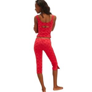 Free People | Full Bloom Capris | Red